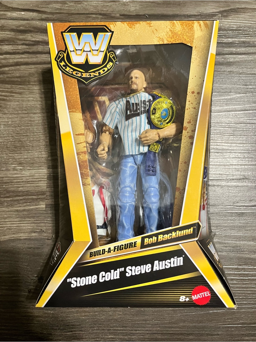 Mattel "Stone Cold" Steve Austin Action Figure - Blue/White/Yellow